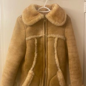 Vintage Nevada City/City of Tahoe Fur Trader suede & sherpa jacket small/medium.